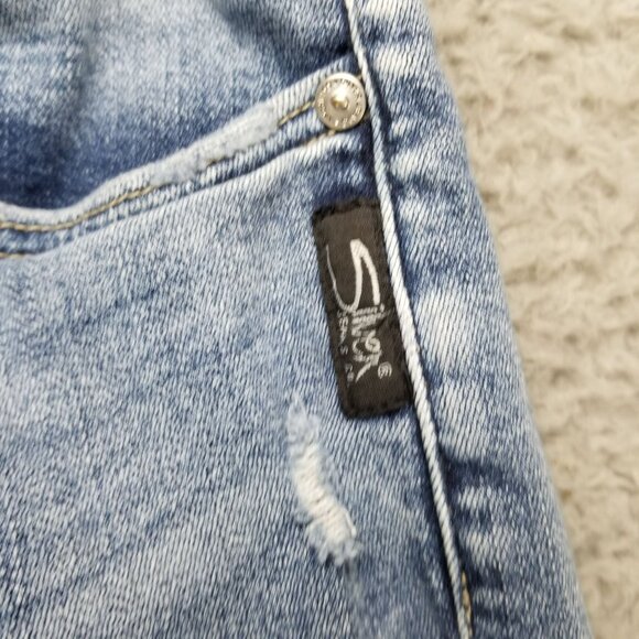 Silver Jeans Womens 31 Calley Skinny Mid Rise 25" Crop Shaping Frayed Hem *Read* - Picture 5 of 16